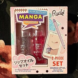RUDE Manga Collection Lip Oil Set - Pink and Red